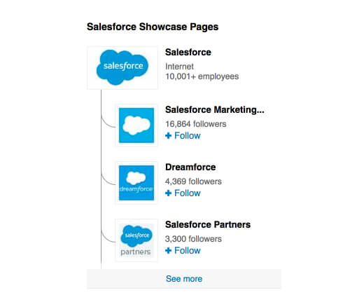 Salesforce showcase linkedin